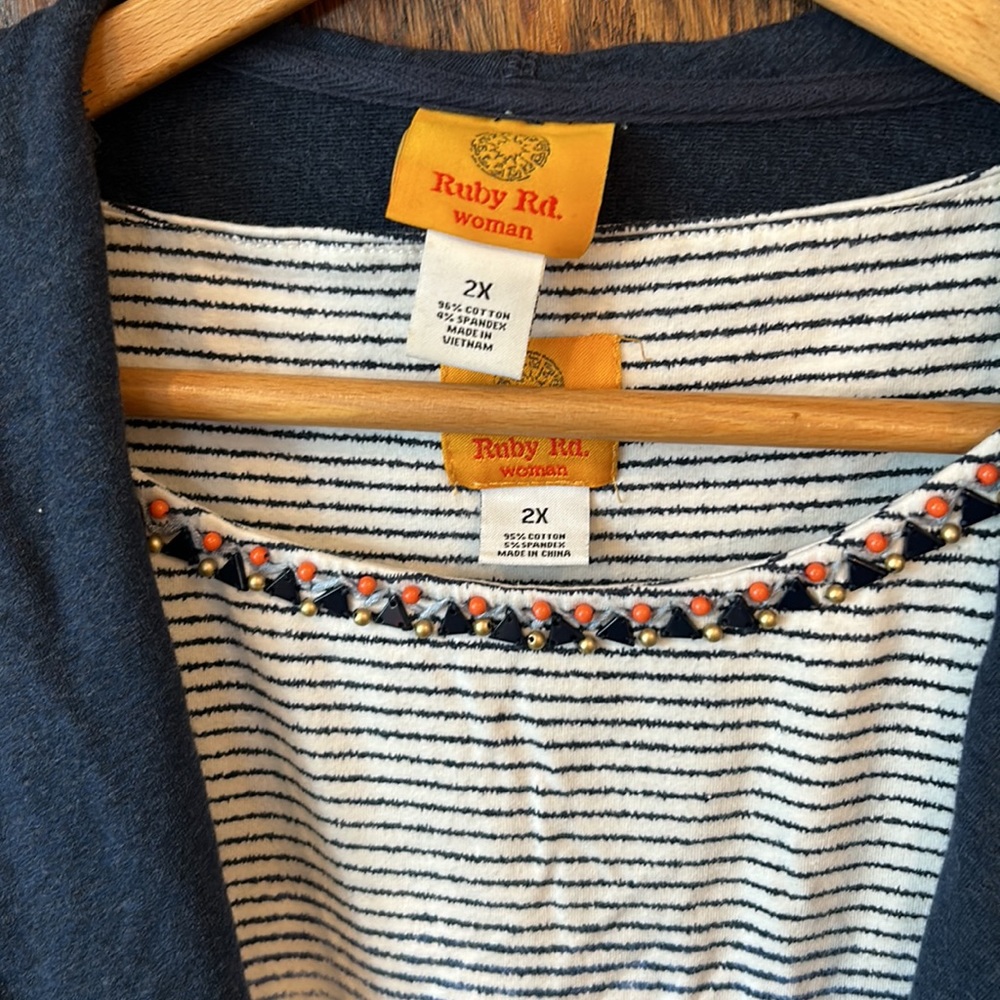 Ruby Rd Two Piece Set Jacket And 3/4 Sleeve Top S… - image 3